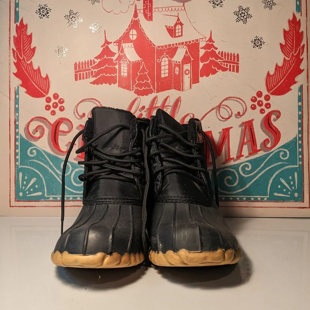 Henry Ferrera Women's Quilted Black Winter Duck Boots Size 9 - Picture 5 of 9